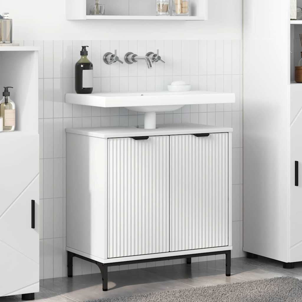 Badkamertenk te kast Wit 60,5 x 33,5 x 61 cm Bewerkt hout is nu te koop bij PeponiXL, paradijselijk wonen!