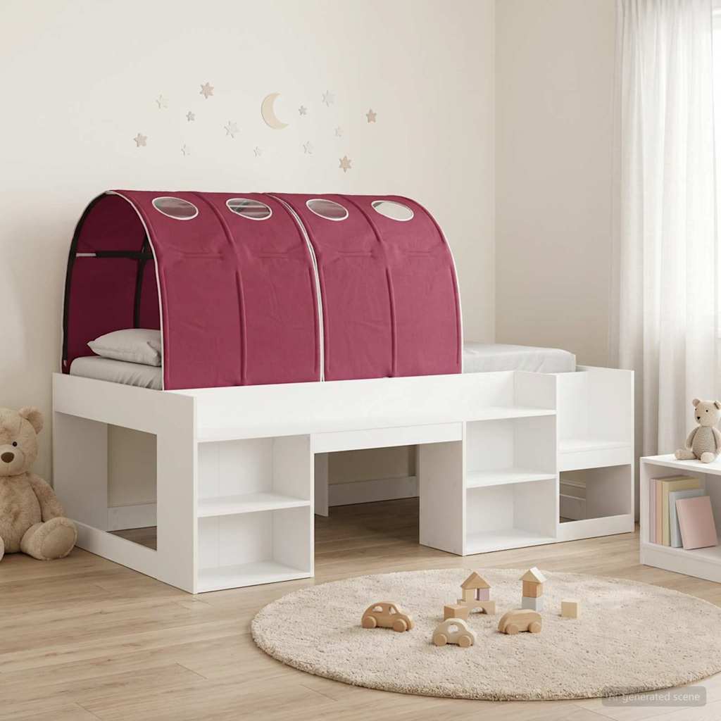 Bedframe met tunnel 3 st Wit en Rood Geconstrueerd hout is nu te koop bij PeponiXL, paradijselijk wonen!