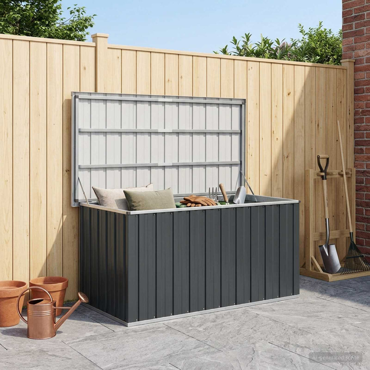 Tuinbox 129x67x65 cm antraciet is nu te koop bij PeponiXL, paradijselijk wonen!