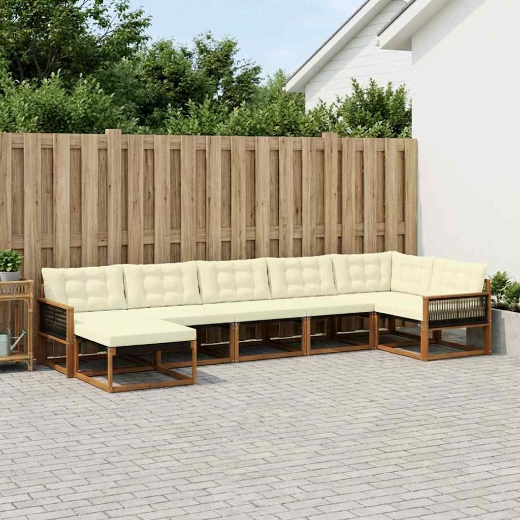 Buiten bankenset met kussen 7 pcs Natuurlijk en Crème is nu te koop bij PeponiXL, paradijselijk wonen!