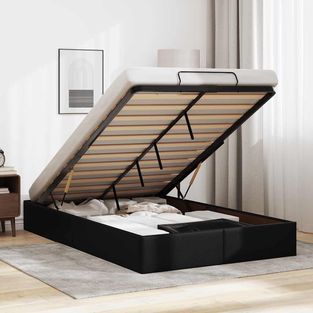 Bedframe zonder matras 120x200 cm kunstleer zwart is nu te koop bij PeponiXL, paradijselijk wonen!