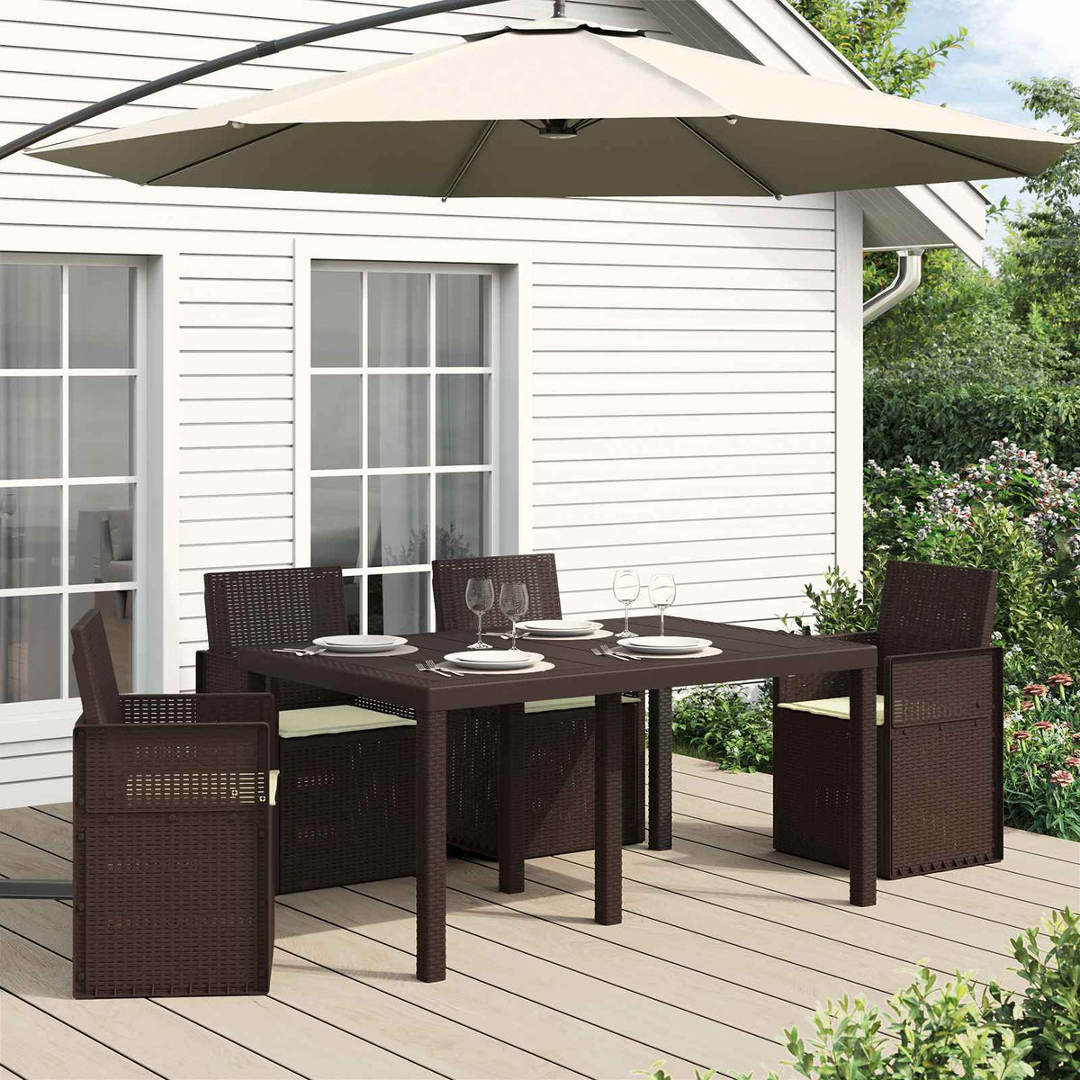 Zitkussens 4 pcs Crèmekleurig 47 x 36 x 2 cm Polyester is nu te koop bij PeponiXL, paradijselijk wonen!
