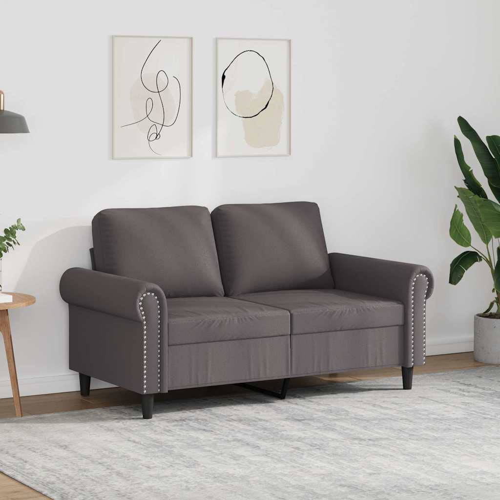 Tweezitsbank 120 cm kunstleer grijs is nu te koop bij PeponiXL, paradijselijk wonen!
