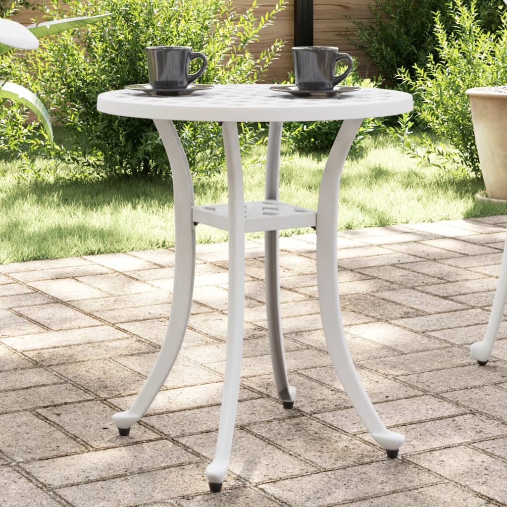 Tuintafel Ø 48x53 cm gietaluminium wit is nu te koop bij PeponiXL, paradijselijk wonen!