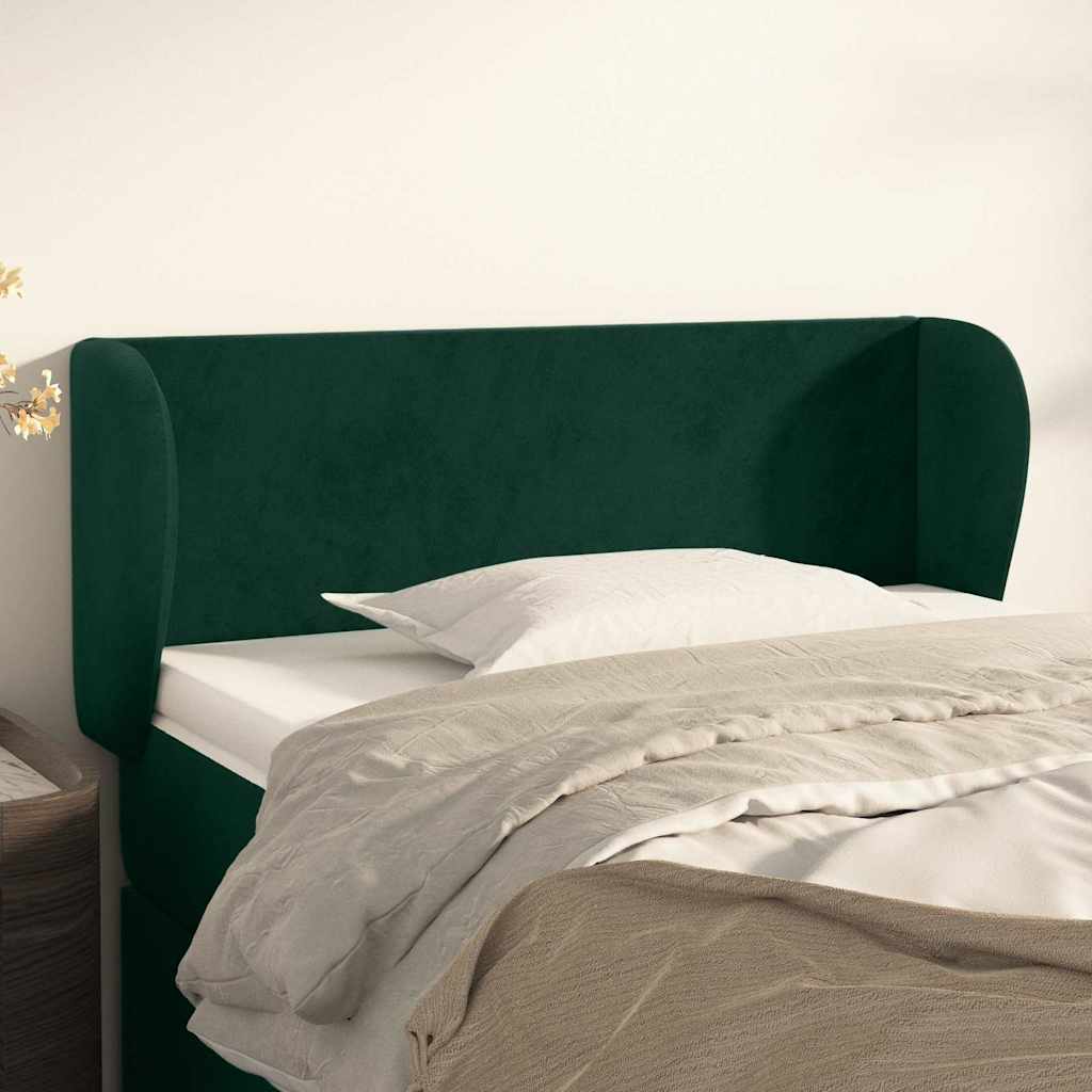 Hoofdbord met randen 103x23x78/88 cm fluweel donkergroen is nu te koop bij PeponiXL, paradijselijk wonen!