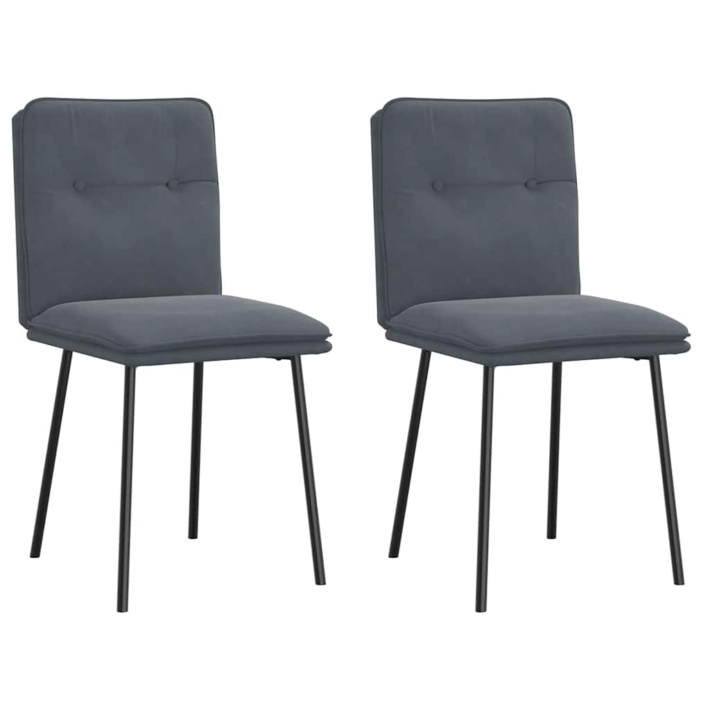 Eetkamerstoelen 2 st fluweel donkergrijs is nu te koop bij PeponiXL, paradijselijk wonen!