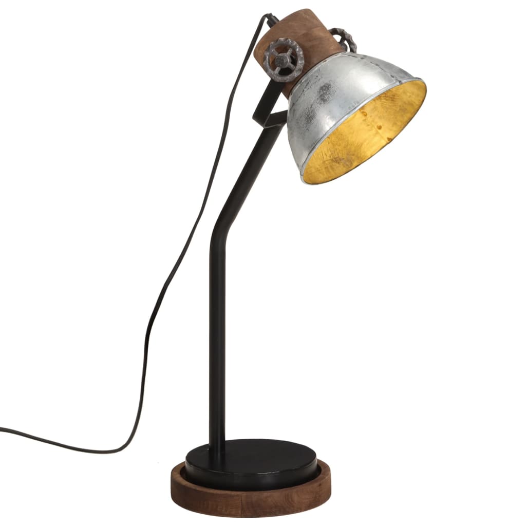 Bureaulamp 25 W E27 18x18x60 cm vintage zilverkleurig is nu te koop bij PeponiXL, paradijselijk wonen!