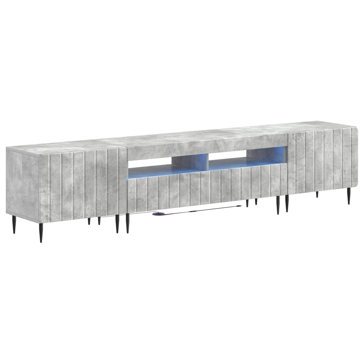 5-delige LED TV-kast Betongrijs Bewerkt hout is nu te koop bij PeponiXL, paradijselijk wonen!