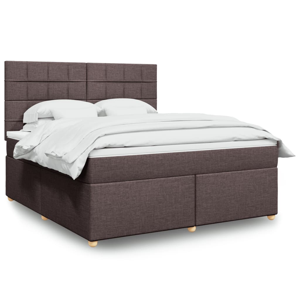 Boxspring met matras stof donkerbruin 180x200 cm is nu te koop bij PeponiXL, paradijselijk wonen!