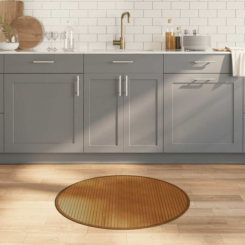 Vloerkleed rond 80 cm bamboe bruin is nu te koop bij PeponiXL, paradijselijk wonen!
