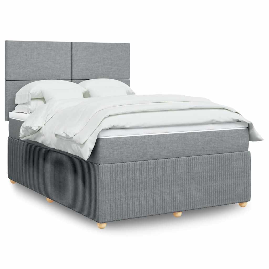 Boxspring met matras stof lichtgrijs 140x200 cm is nu te koop bij PeponiXL, paradijselijk wonen!