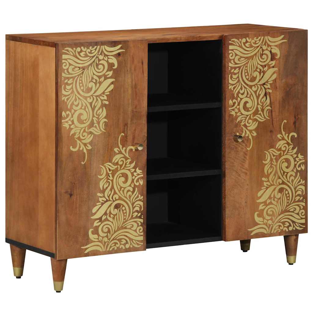 Dressoir met plank Bruin 90 x 33 x 75 cm Massief Mango Hout is nu te koop bij PeponiXL, paradijselijk wonen!