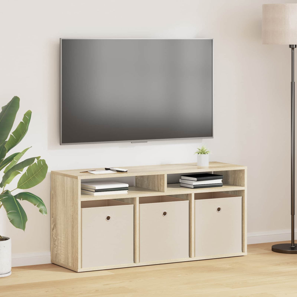 Laagkast met lade Sonoma Eiken 102 x 32 x 48,5 cm is nu te koop bij PeponiXL, paradijselijk wonen!