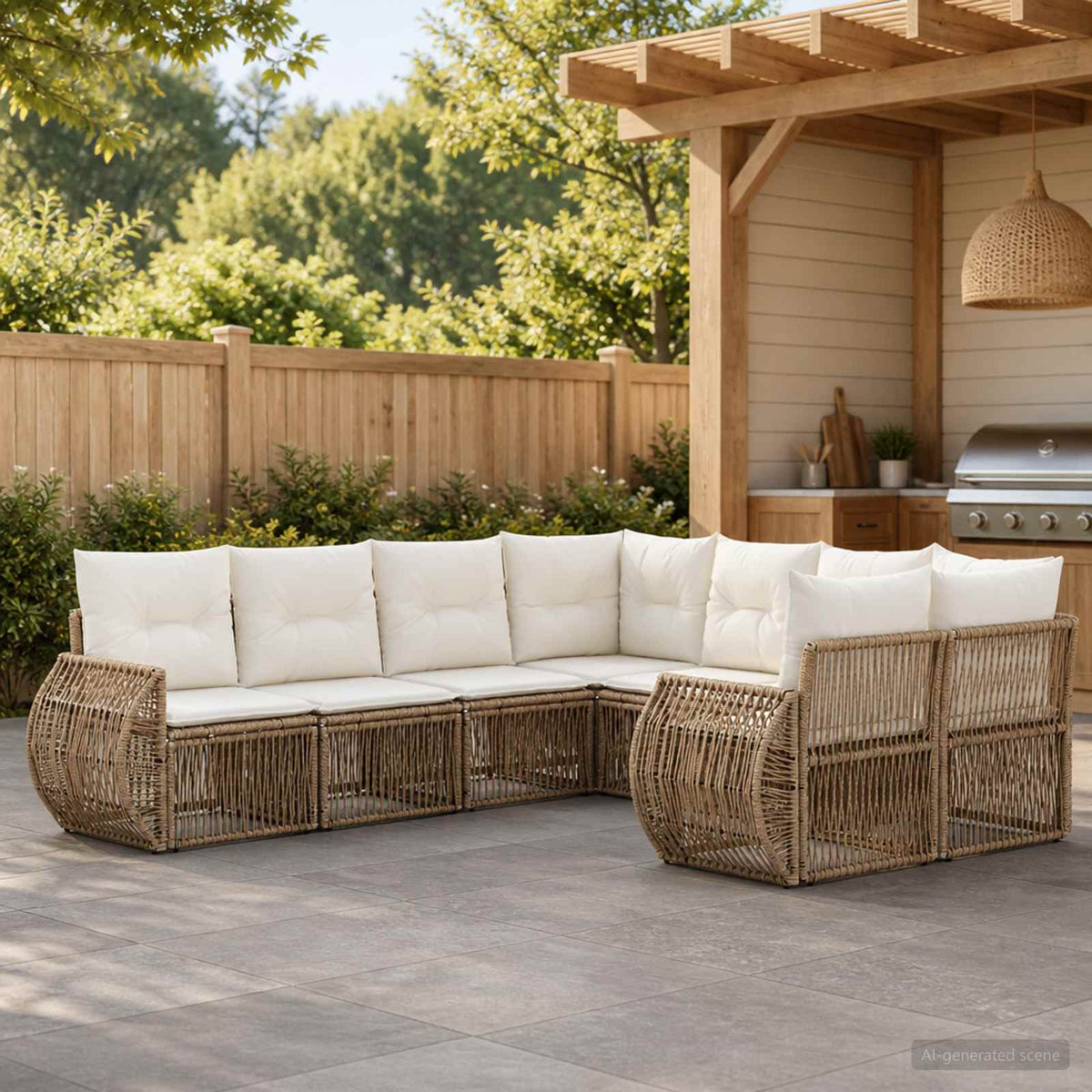 Tuinbankenset 8 st 8-Aantal zitplaatsen Beige poly rattan is nu te koop bij PeponiXL, paradijselijk wonen!