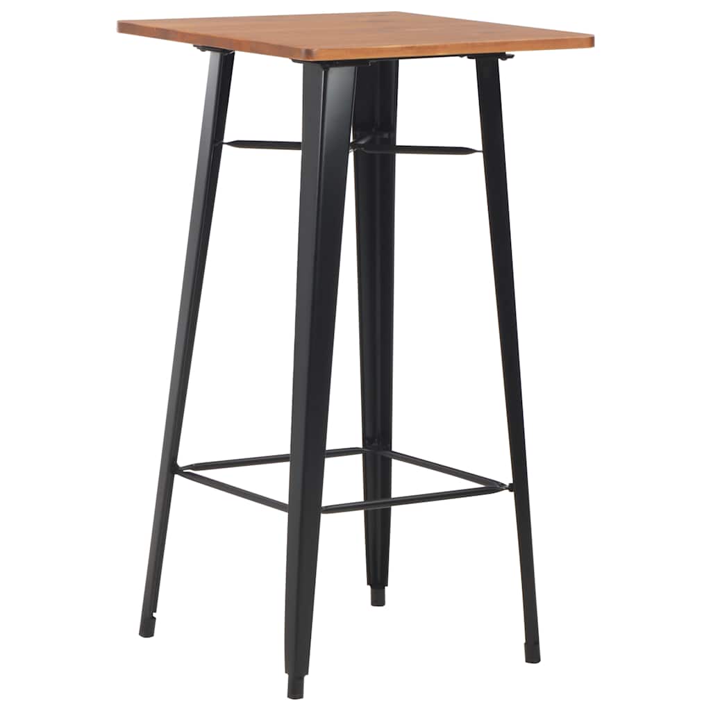 Bartafel 60x60x108 cm massief grenenhout staal zwart is nu te koop bij PeponiXL, paradijselijk wonen!