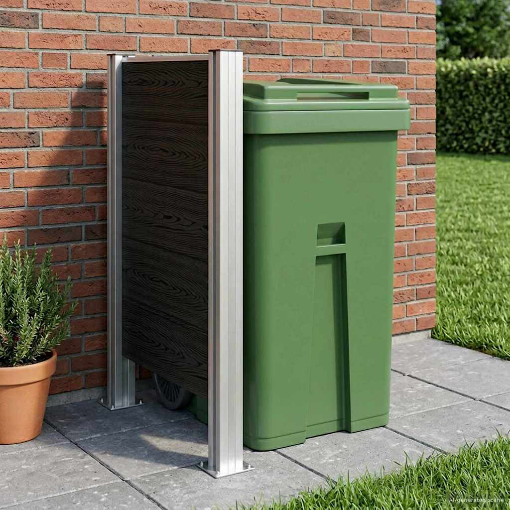 Afvalbak Schutting Grijs 85 x 12 x 115 cm Aluminium en WPC is nu te koop bij PeponiXL, paradijselijk wonen!