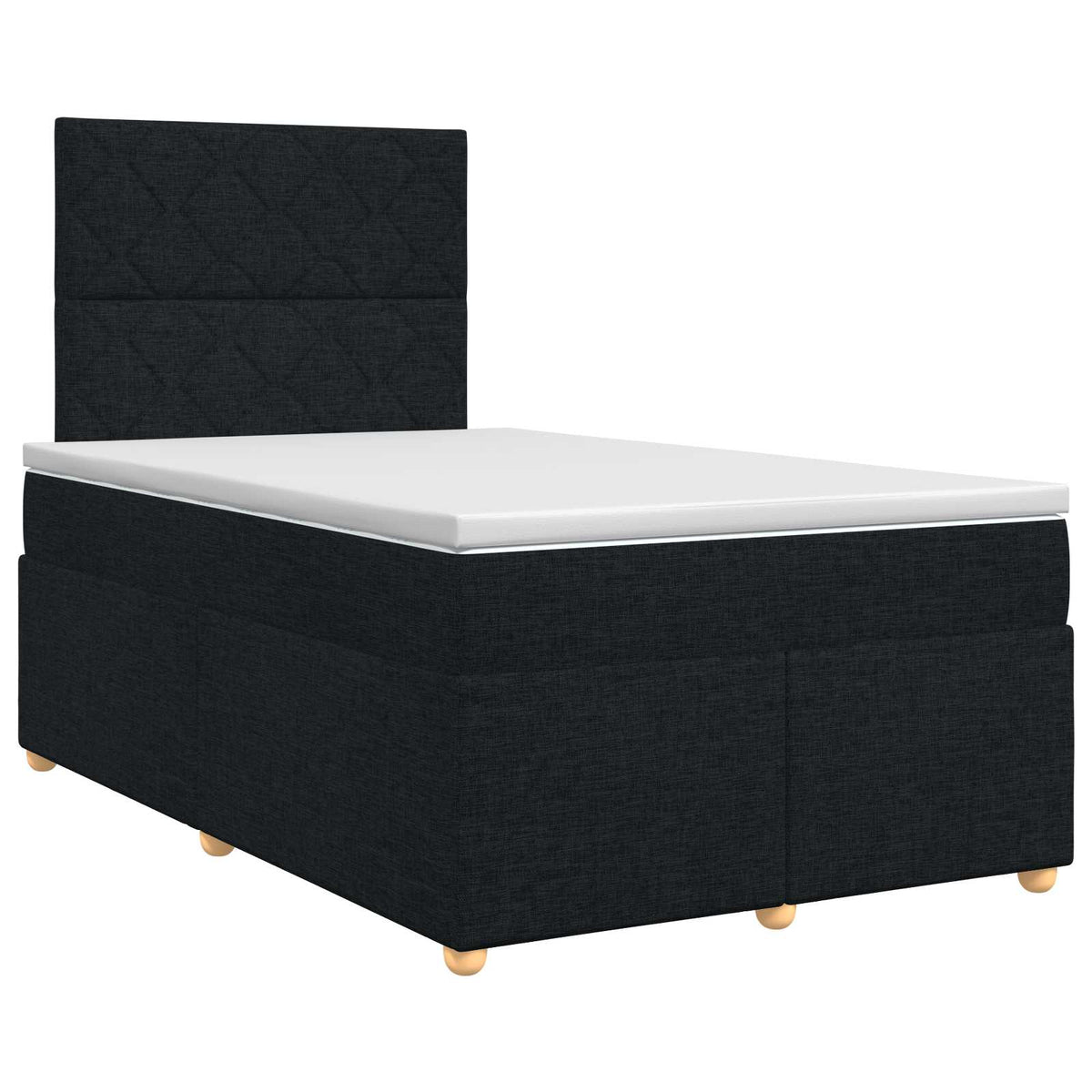 Boxspringbed met matras met hoofdeinde Zwart 120 x 200 cm Stof is nu te koop bij PeponiXL, paradijselijk wonen!