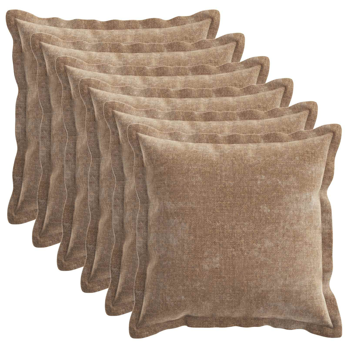 Kussensloop 6 st HOUTEN Bruin 30 x 30 cm Chenille Stof is nu te koop bij PeponiXL, paradijselijk wonen!