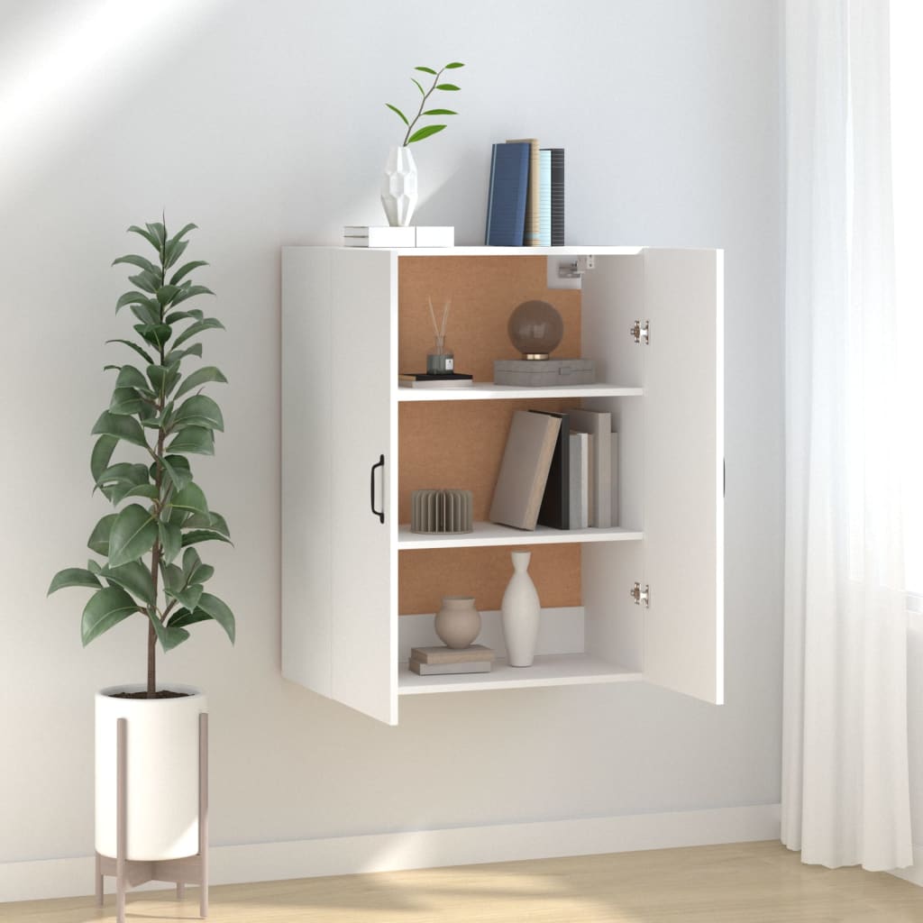 Hangkast 69,5x34x90 cm bewerkt hout wit is nu te koop bij PeponiXL, paradijselijk wonen!