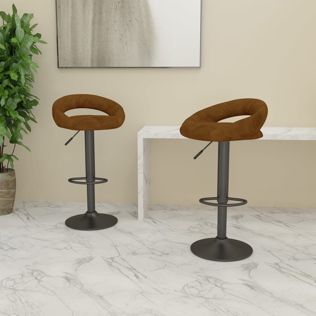 Barkrukken 2 st fluweel bruin is nu te koop bij PeponiXL, paradijselijk wonen!