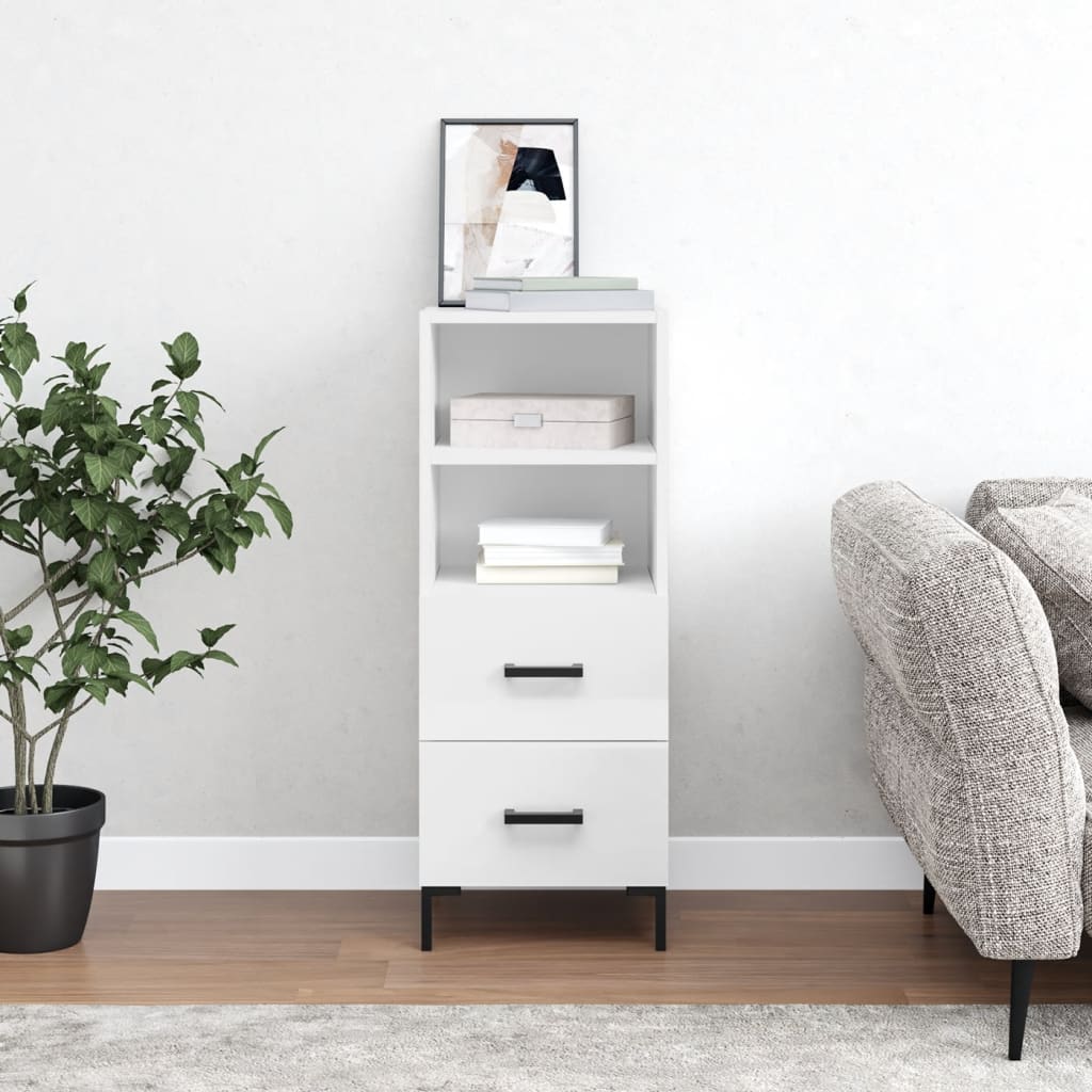 Dressoir 34,5x34x90 cm bewerkt hout hoogglans wit is nu te koop bij PeponiXL, paradijselijk wonen!