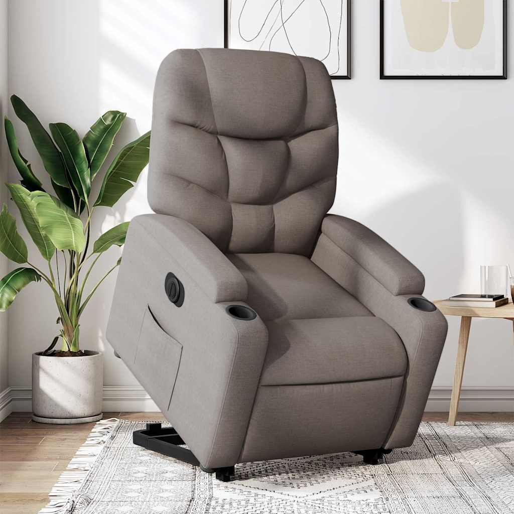 Sta-op-stoel elektrisch verstelbaar stof taupe is nu te koop bij PeponiXL, paradijselijk wonen!