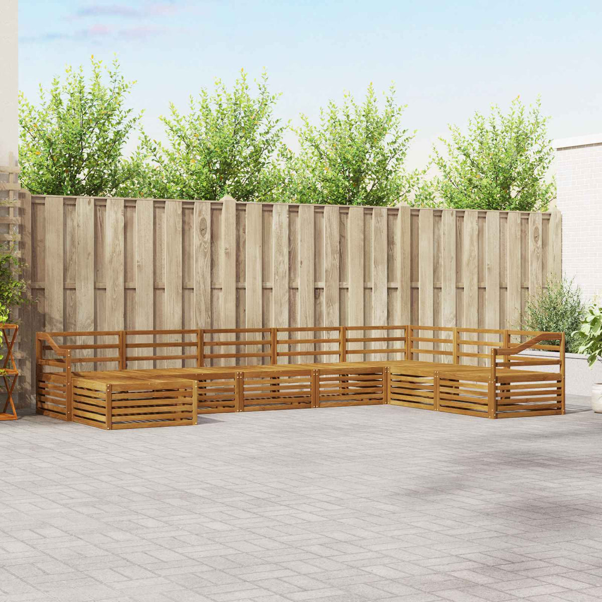 Buiten bankenset 8 pcs Naturel is nu te koop bij PeponiXL, paradijselijk wonen!
