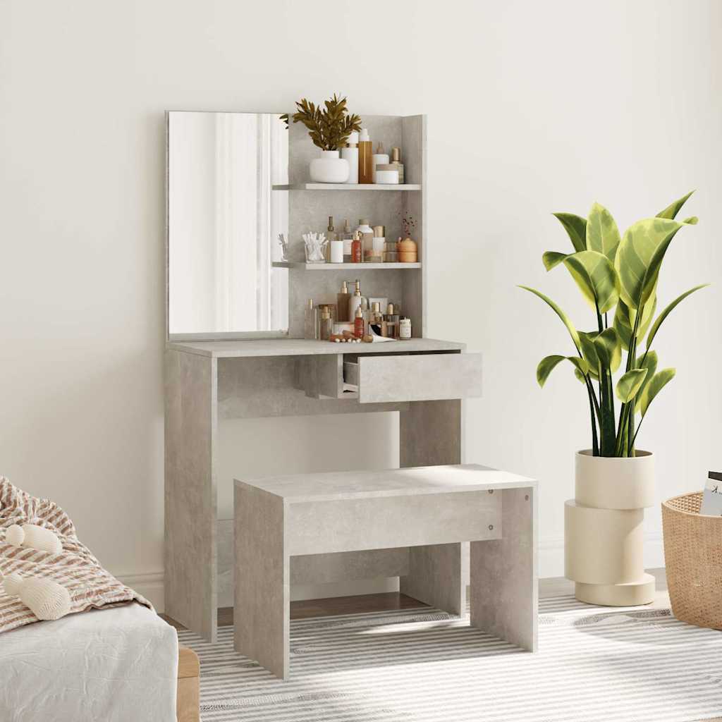 Kaptafelset 74,5x40x141 cm betongrijs is nu te koop bij PeponiXL, paradijselijk wonen!