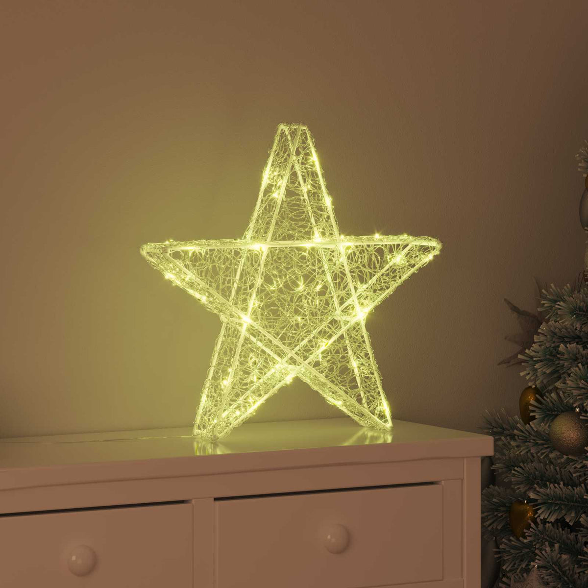3D Ster met 50 LED Warmwit 55 x 53,5 x 10 cm Acryl is nu te koop bij PeponiXL, paradijselijk wonen!