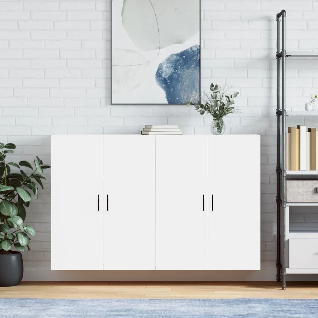 Hangkasten 2 st 69,5x34x90 cm wit is nu te koop bij PeponiXL, paradijselijk wonen!
