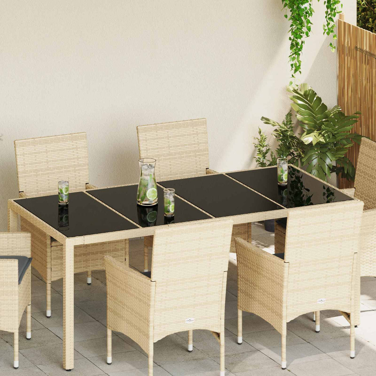Tafelblad 4 pcs Zwart Glas is nu te koop bij PeponiXL, paradijselijk wonen!