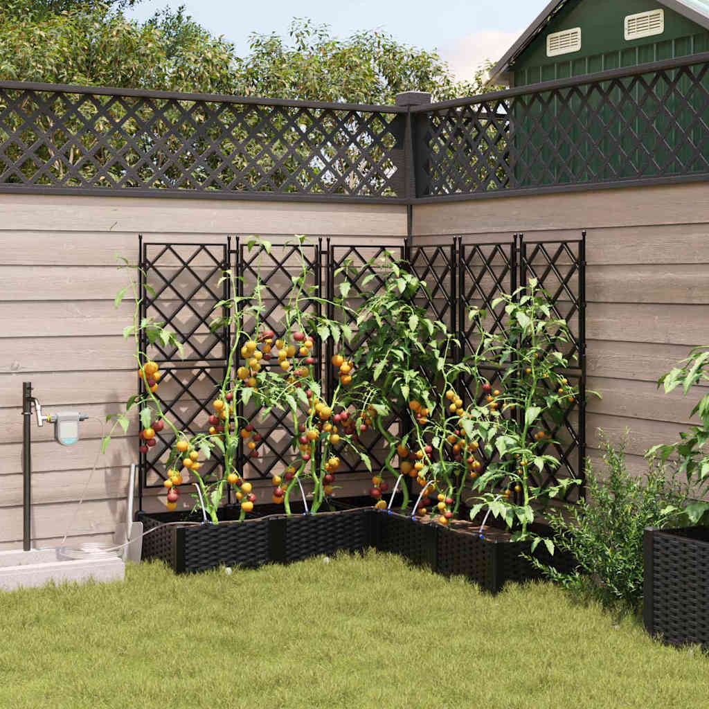 Tuin Bloempot 5 pcs Zwart Kunststof is nu te koop bij PeponiXL, paradijselijk wonen!