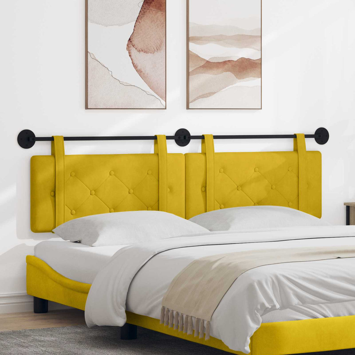 Hangend hoofdbord Geel Fluweel is nu te koop bij PeponiXL, paradijselijk wonen!