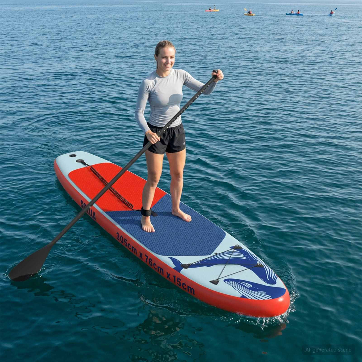 Opblaasbaar Stand Up Paddle Board SCYLLA 305 x 76 x 15 cm Blauw is nu te koop bij PeponiXL, paradijselijk wonen!