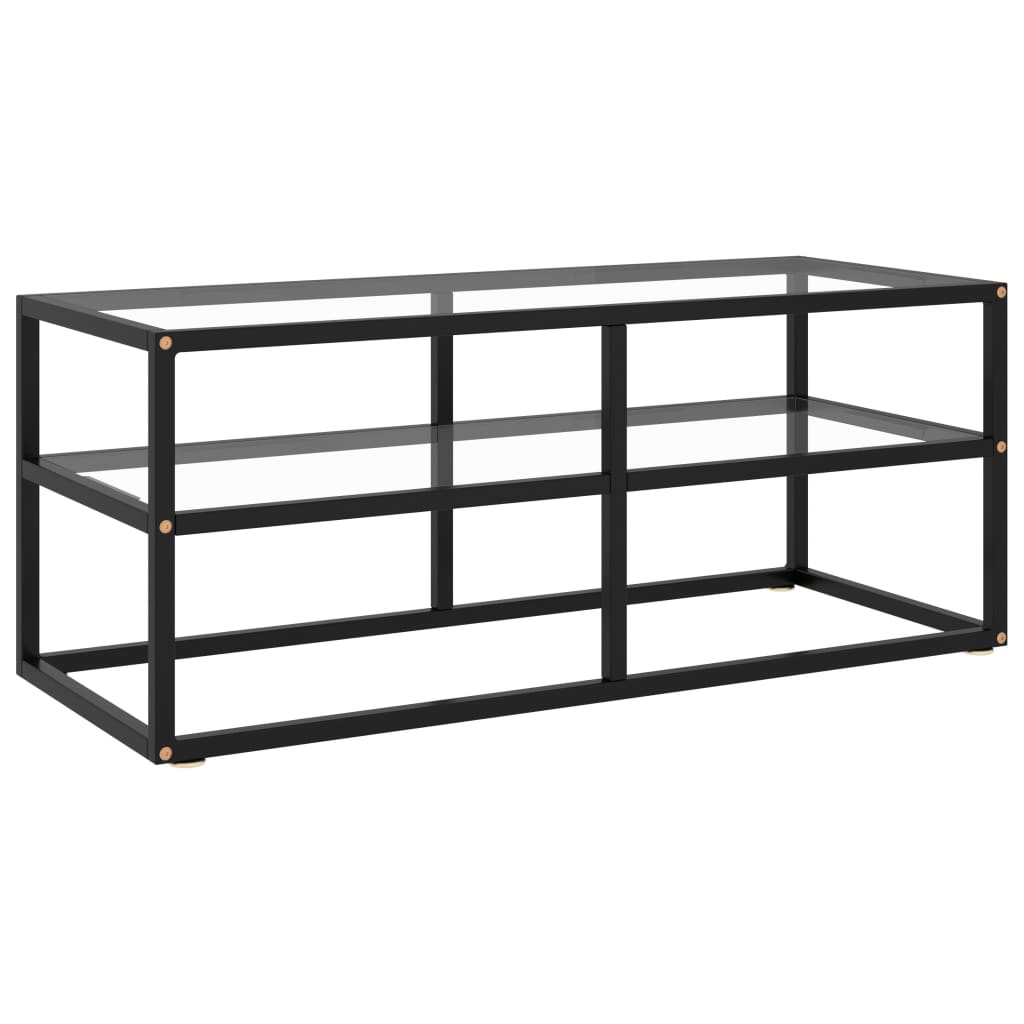 Tv-meubel met gehard glas 100x40x40 cm zwart is nu te koop bij PeponiXL, paradijselijk wonen!