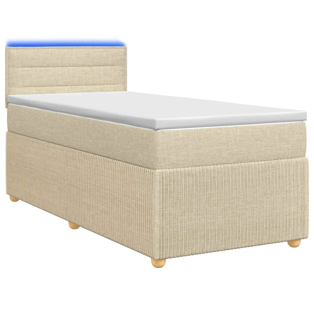 Boxspringbed met matras Crèmekleurig 80 x 200 cm Stof is nu te koop bij PeponiXL, paradijselijk wonen!