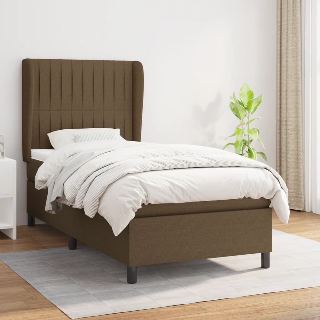 Boxspring met matras stof donkerbruin 80x200 cm is nu te koop bij PeponiXL, paradijselijk wonen!