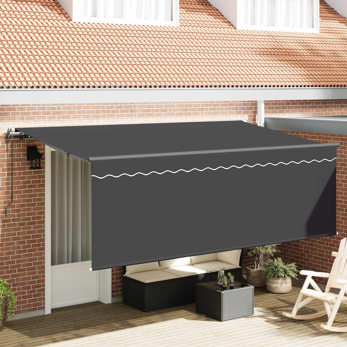 Inklapbaar Zonnescherm Antraciet 400 x 200 cm is nu te koop bij PeponiXL, paradijselijk wonen!