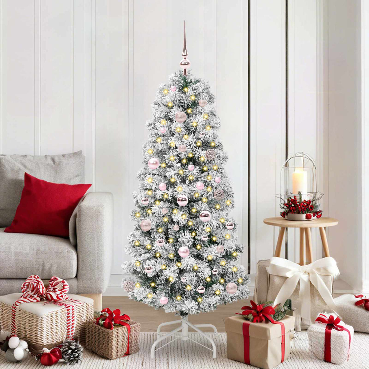 Kunstmatige Inklapbare Kerstboom Groen en Wit 150 cm is nu te koop bij PeponiXL, paradijselijk wonen!