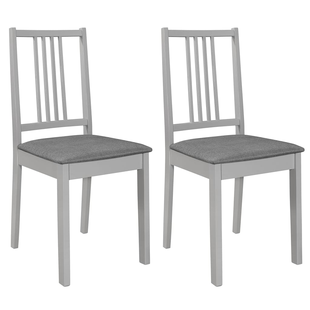 Eetkamerstoelen met kussens 2 st massief hout grijs is nu te koop bij PeponiXL, paradijselijk wonen!