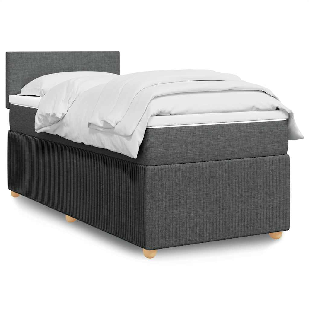 Boxspring met matras stof donkergrijs 80x200 cm is nu te koop bij PeponiXL, paradijselijk wonen!