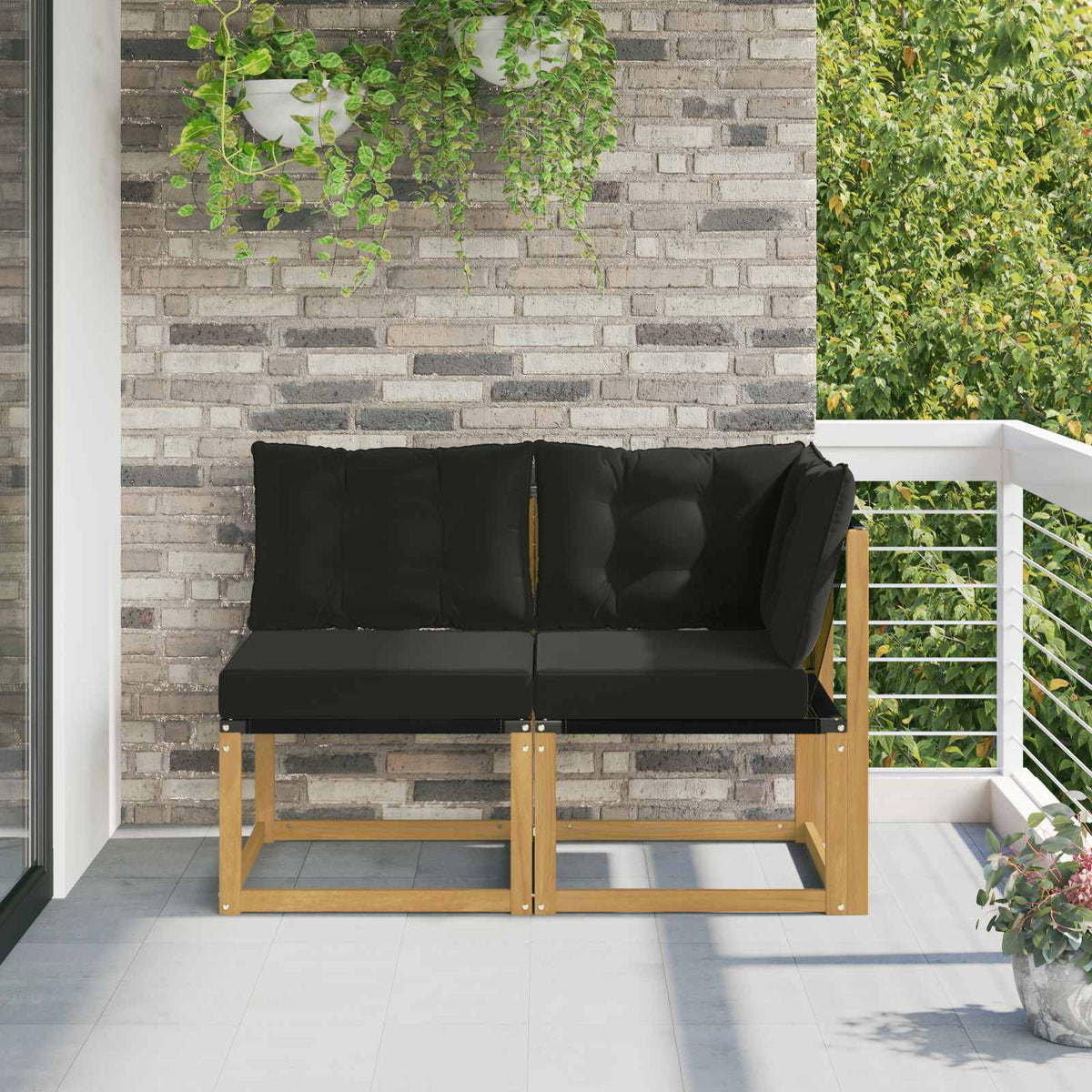 Outdoor Midden- en Hoeksalon met kussen 2 Stuk Wit is nu te koop bij PeponiXL, paradijselijk wonen!