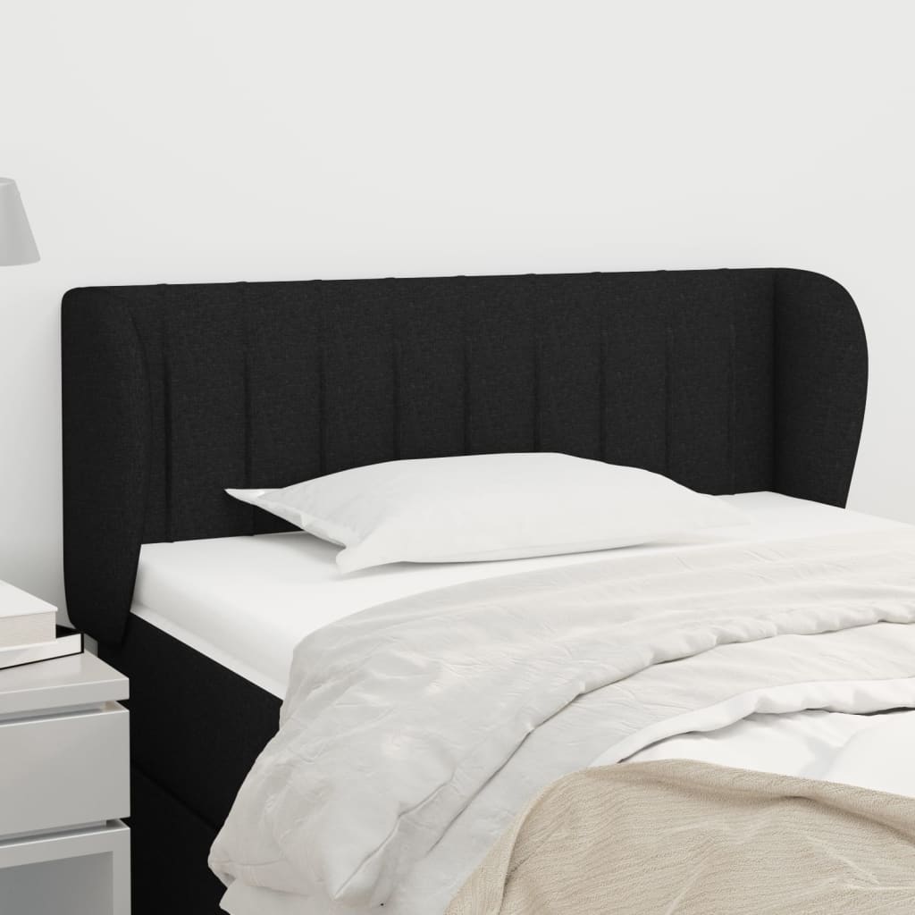 Hoofdbord met randen 103x23x78/88 cm stof zwart is nu te koop bij PeponiXL, paradijselijk wonen!
