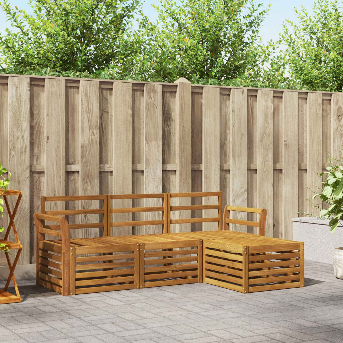 Buiten bankenset 4 pcs Naturel is nu te koop bij PeponiXL, paradijselijk wonen!
