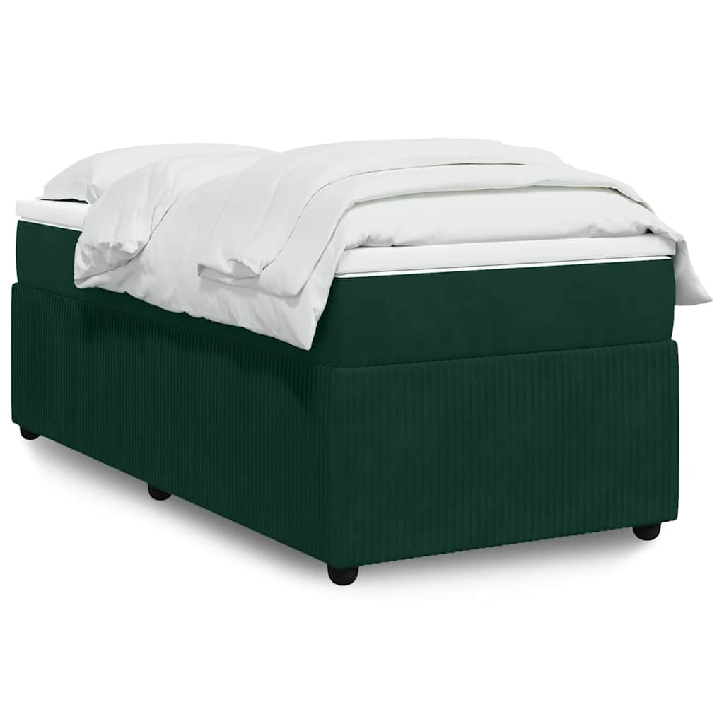 Boxspring met matras fluweel donkergroen 80x200 cm is nu te koop bij PeponiXL, paradijselijk wonen!