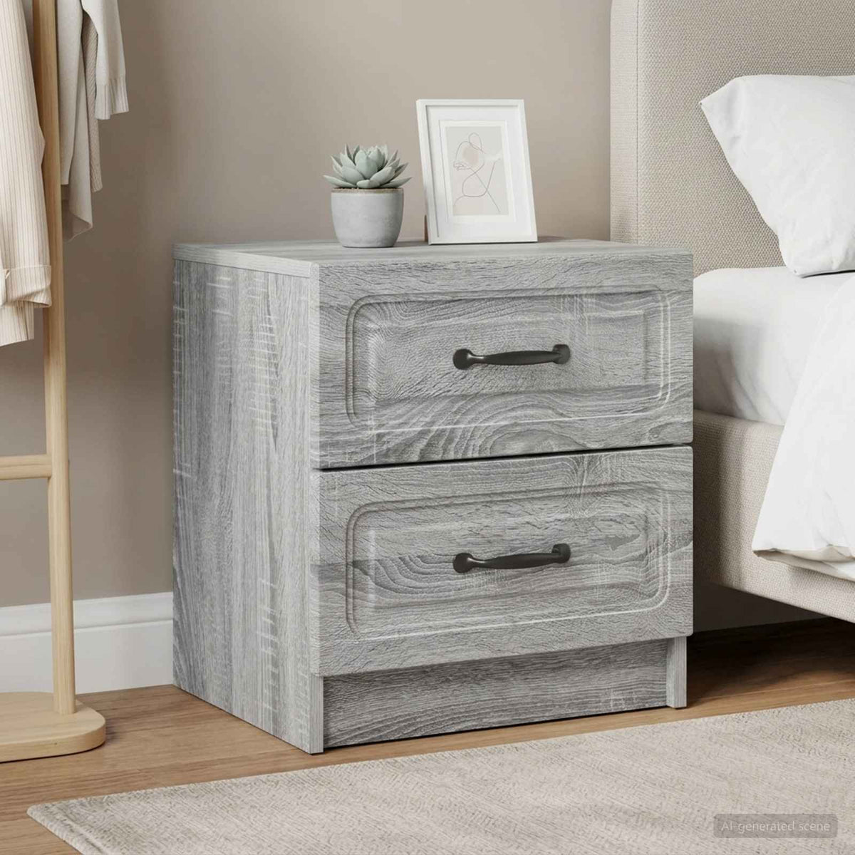 Nachtkastje 2 pcs Grijs sonoma 43 x 34,5 x 44,5 cm Bewerkt hout is nu te koop bij PeponiXL, paradijselijk wonen!