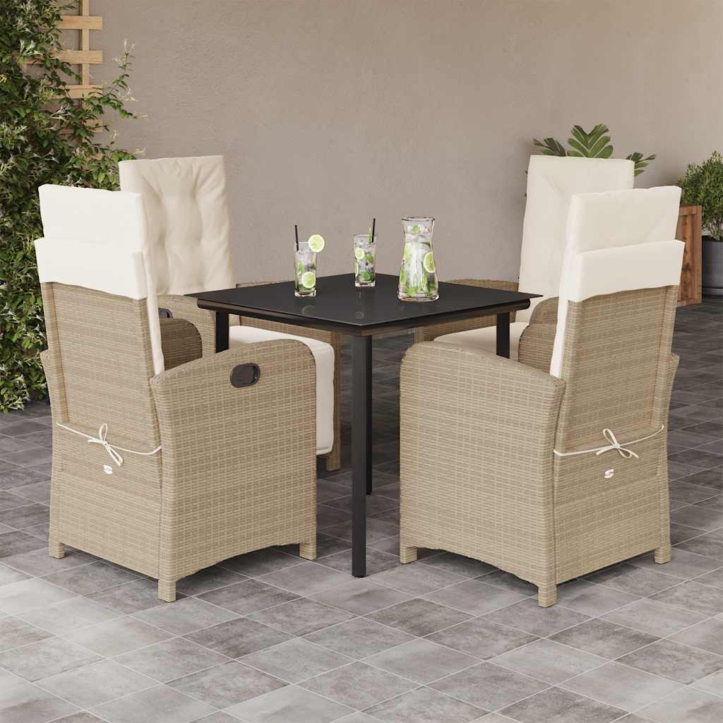 5-delige Tuinset met kussens poly rattan beige is nu te koop bij PeponiXL, paradijselijk wonen!