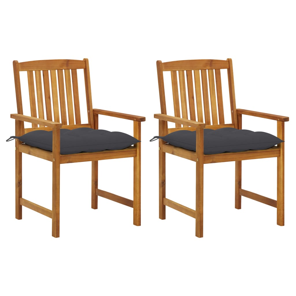 Tuinstoelen 2 st met kussens massief acaciahout is nu te koop bij PeponiXL, paradijselijk wonen!