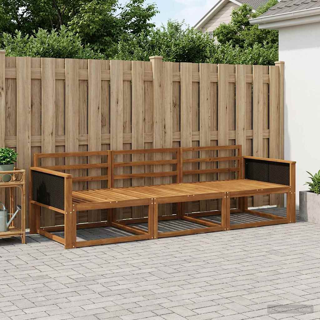 Buiten bankenset 3 pcs Naturel Massief Acaciahout is nu te koop bij PeponiXL, paradijselijk wonen!