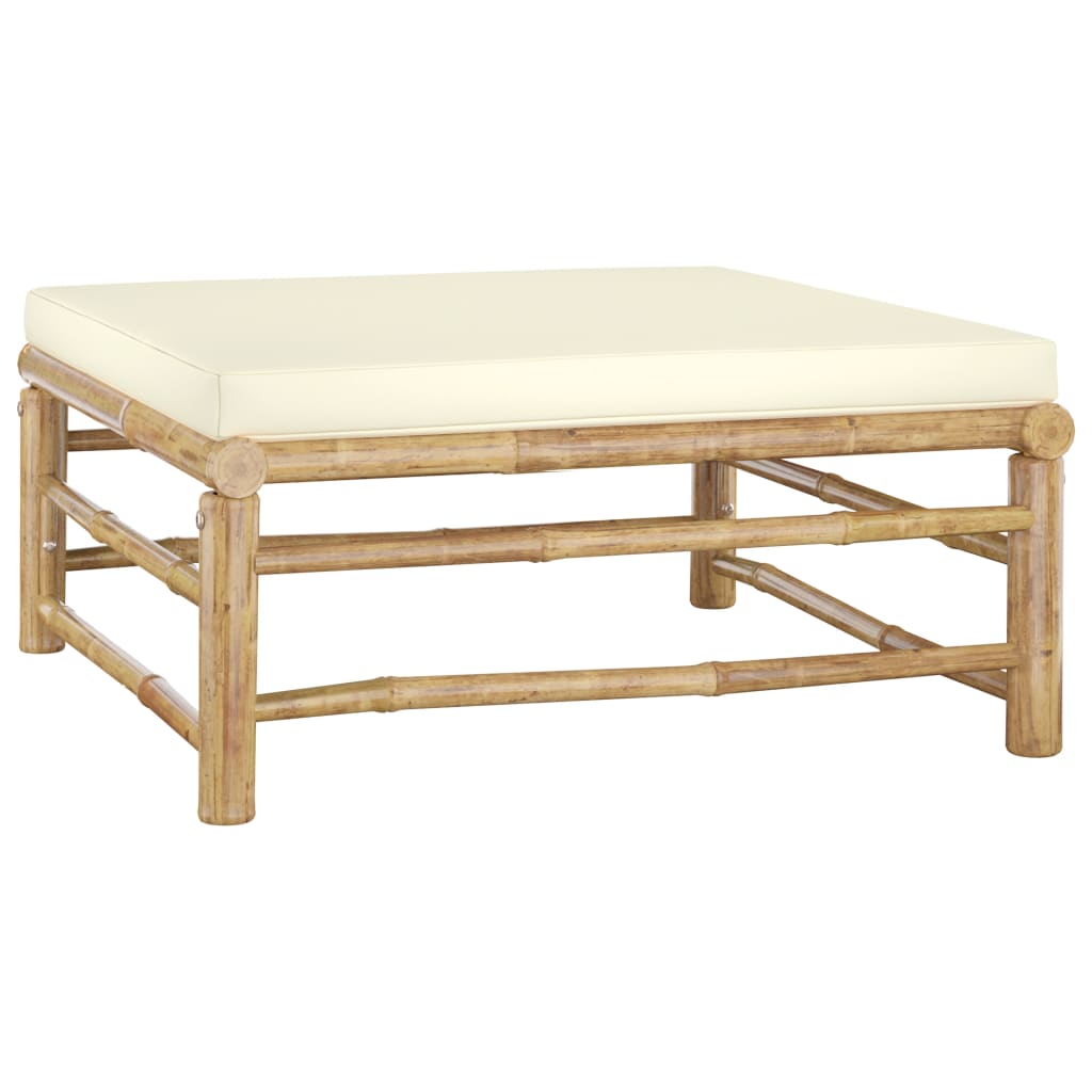 6-delige Loungeset met crèmewitte kussens bamboe is nu te koop bij PeponiXL, paradijselijk wonen!